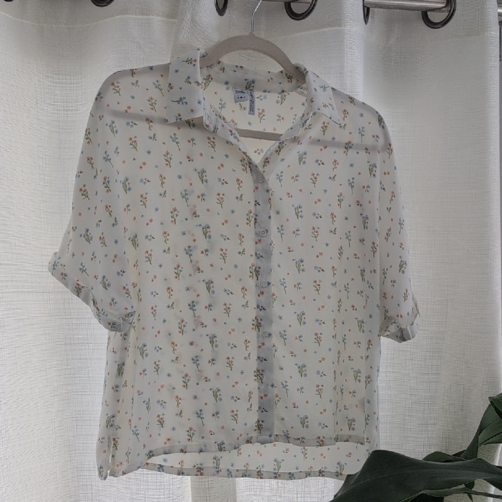 Twik Floral Patterned Sheer Blouse